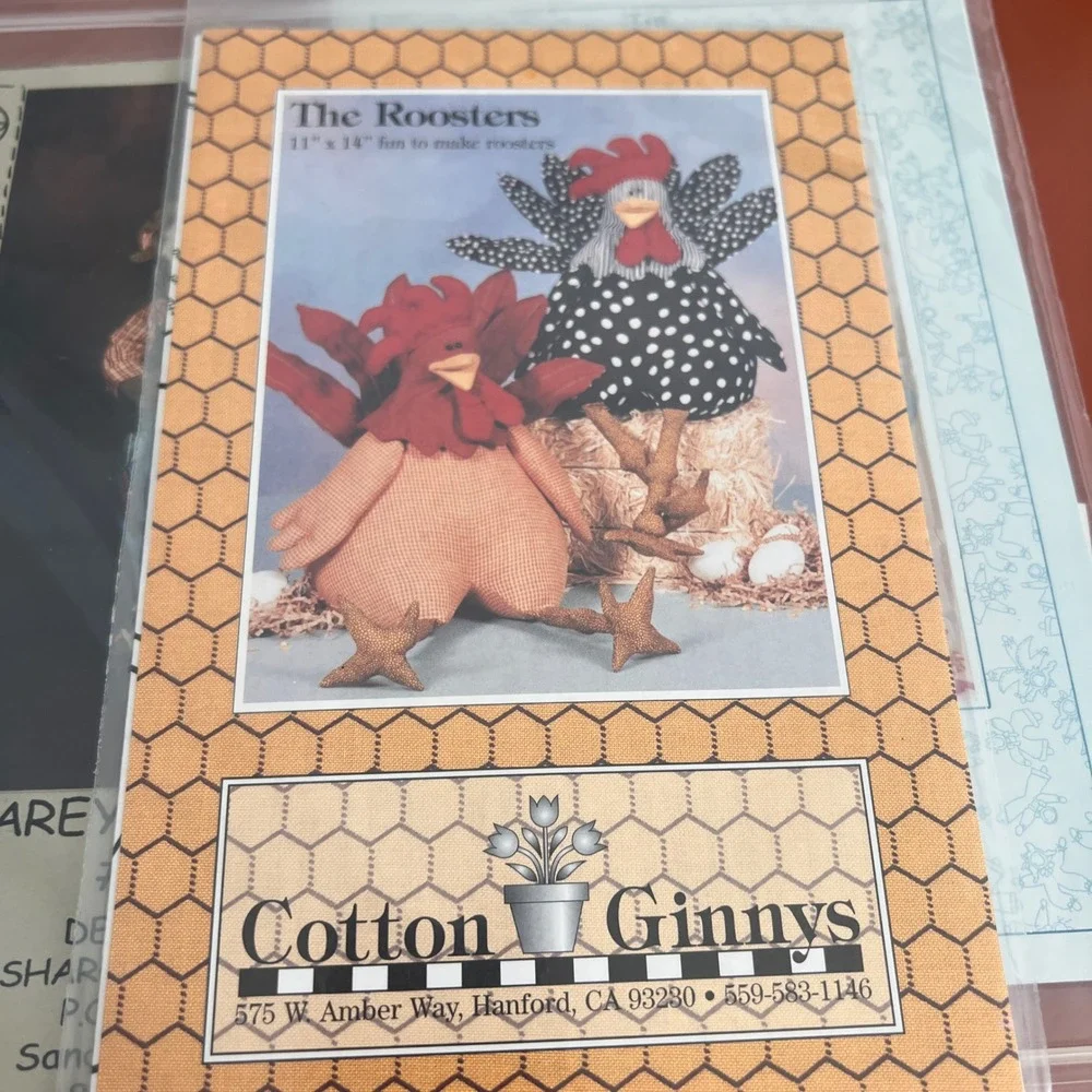 Vtg Sewing Pattern Lot Harey Hatfield Roosters Giggles n Grins‎ Primitive Doll